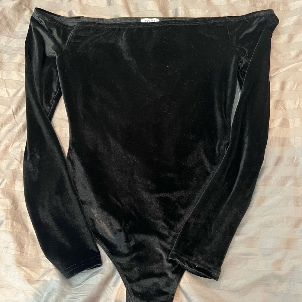 Velvet black body suit
